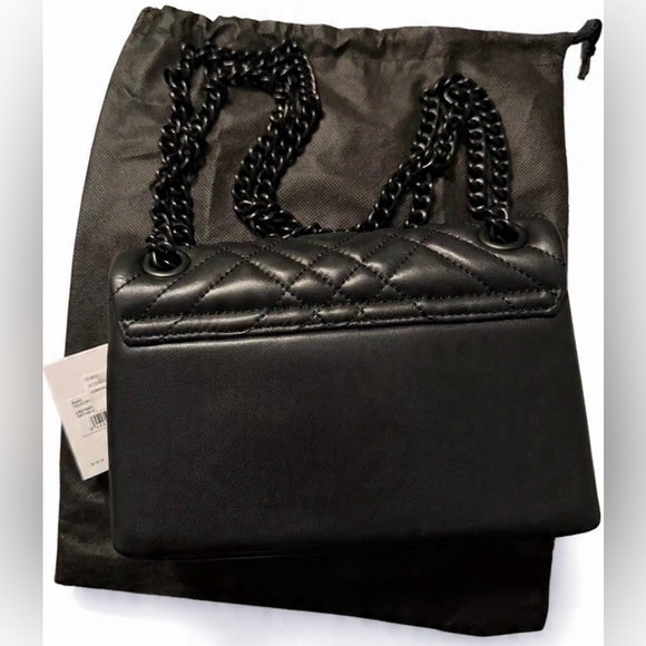 NWT- Kurt Geiger London- Mini Brixton Drench Leather Shoulder Bag- Black - Picture 2 of 14